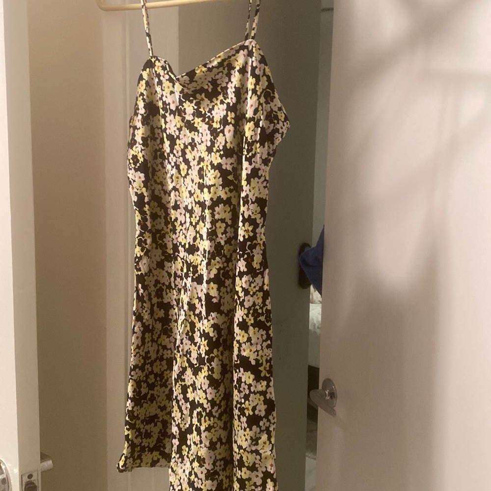 &other stories silky floral dress